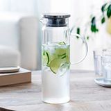 LACOR - 61952 - Waterkan van borosilicaatglas - deksel van roestvrij staal - filterzeef - perfect voor limonade, ijskoffie, thee - vaatwasmachinebestendig - 1,7 l