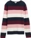 Tom Tailor - Pull en maille à col rond - Taille S - rayure tricot gros rose