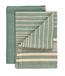 WENKO Tito Keukenhanddoek Set van 2 Beige/Groen Katoen 45 x 65 cm
