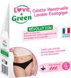 Love & Green Wasbaar Menstruatieslipje Zwart Normale Doorstroming (Maat : XL)