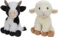 Nature Planet Aps Pluche boerderijdieren knuffels Koe en Schaap van 23 cm