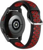 By Qubix Qubix - Siliconen sportbandje met gesp - Zwart + rood - Smartwatch bandje 22mm