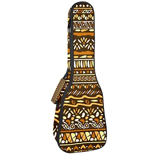 Mersov Concert Ukelele Rugzak, Heavy Duty Ukulele Case Bag met Opslag, Sopraan Concert Tenor Ukelele 10MM Gewatteerde Tas Bohemia Vintage Bruin