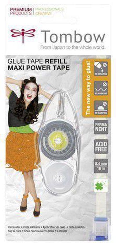 Tombow Navulling voor Maxi Power Glue tape permanent - 8,4 mm x 16 m - PR-IP