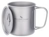 Mug de camping en titane avec couvercle et poignée pliable