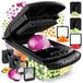 Hachoir à légumes - Coupe en spirale - 4 lames - 1,2 L - Inox - Lavable au lave-vaisselle
