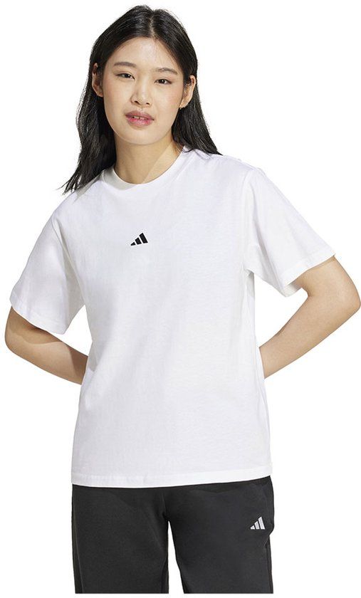 Adidas Essentials Small Logo Cotton T-shirt Dames Wit L