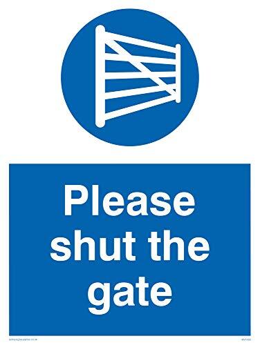 Viking Signs Viking Signs MV1400-A3P-3M "Please Shut The Gate" Sign, 3 mm Rigid Plastic, 400 mm H x 300 mm W