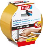 tesa Legtape Extra Sterk Klevend - Dubbelzijdig Plakband voor Tapijt en PVC - 10m x 50mm - Beige