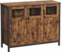 And OutdoorMatch Dressoir Roger - Meuble de rangement avec porte en verre - Salon - Cuisine - Salle à manger - Cadre en acier - Style industriel - Brun vintage/Noir