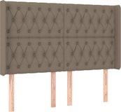 VidaXL Hoofdeind & Voeteind Taupe 147x16x118/128 cm Polyester, Hout