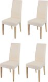 t m c s Tommychairs Chiara - Eetkamerstoelen - Set van 4 - Natuurlijk / Ivoor - Stof & Hout