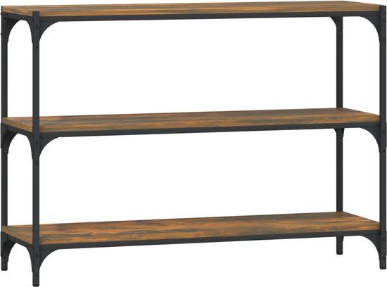 vidaXL Boekenkast 100x33x70,5 cm bewerkt hout en staal gerookt eiken