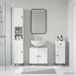 Maison Exclusive Ensemble de meubles de salle de bain exclusif, comprenant 3 éléments, finition blanche brillante, modèle BREDA