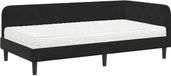 vidaXL Cadre de lit d'angle Noir 100 x 200 cm Velours