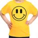 Bellatio Decorations T-shirt meisjes - Smile / Emoticon - Geel - Kinderen - 110/116