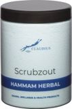 Claudius Cosmetics B.V. Scrubzout Hammam Herbal in handige pot - 1250 gram - met zwarte deksel - Hydraterende Lichaamsscrub
