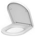 Siège de toilette forme D avec abattant - Matériau UF durable - Fermeture douce automatique - Libération rapide et facile - Fixation par le dessus - Blanc