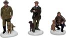 Santaville - Chasseurs avec chiens Polyresin 8cm 3 pièces