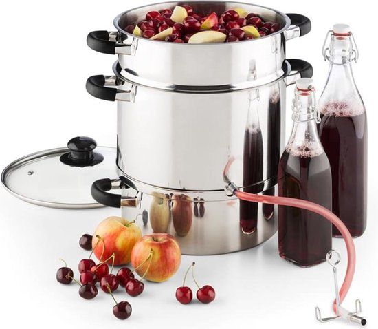 Klarstein Applebee stoomextractor elektrisch 1500W Ø25cm 8 liter RVS