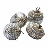 LOBERON Kerstbal set van 4 Savonelles zilverkleurig