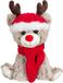 Free & Easy Pluche rendier knuffel - 25 cm - met rode muts en sjaal