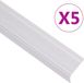 vidaXL Trapneuzen L-vormig 5 stuks 100 cm aluminium zilverkleurig