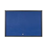 Bi-Office Exhibit Extra Prikbordvitrine, 6xA4, Blauw Viltoppervlak, Glazen Deur, Aluminium Frame in Antracietkleur