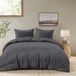 TRANKIELO® - Dekbedovertrek 240x220 cm - 2 Kussenslopen 65x65 cm - Donkergrijs - Microvezel - gecertificeerd