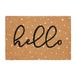Relaxdays deurmat kokos, tekst 'Hello', 60x40 cm, stippen, voor binnen en buiten, antislip kokosmat, natuur/wit/zwart