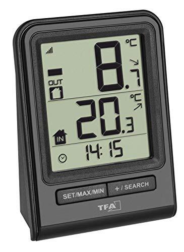 TFA Prisma Draadloze thermometer, buitentemperatuur, binnentemperatuur, tendentiepijl, maximum- en minimumwaarden