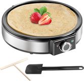 Elektrische Snailar Crêpemaker - 1200 W - 30 cm Plaat - Zilver/Zwart