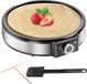 Elektrische Snailar Crêpemaker - 1200 W - 30 cm Plaat - Zilver/Zwart