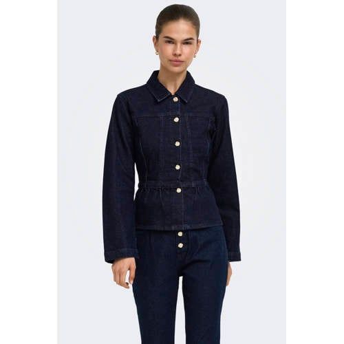 ONLY - ONLREMI L/S PEPLUM RINSE JACKET DNM MAE - Meisjes - Gewatteerde jassen - XS - Katoen - Dark Blue Denim