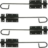 AMIG Verrou vertical coulissant/loquet - 4x - acier - 30 x 6cm - noir - clôture - portail