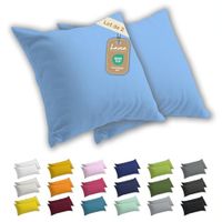 Lavea® Kussenslopen 60x60 cm Set van 2 – Kussenhoezen van 100% Zachte en Ademende Jersey Katoen met YKK Ritssluiting – Lichtblauw