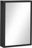 Kleankin spiegelkast - staal - glas - 40L x 12B x 60H cm - zwart