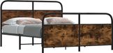 Maison Exclusive - Cadre de lit en métal sans matelas Chêne fumé 183x213 cm