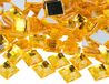 Decoratieve edelstenen van acryl, vierkant, geel, 16 x 16 mm, ca. 500 stuks.