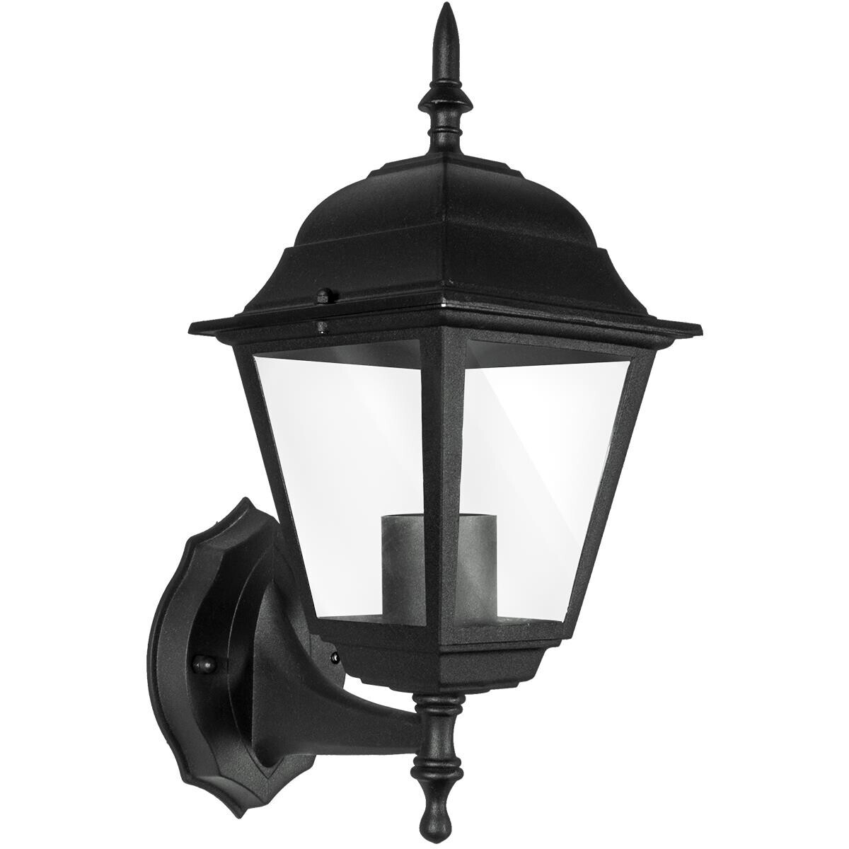 BES LED LED Tuinverlichting - Buitenlamp Nostalgisch - Aigi Nuosty Up - E27 Fitting - Mat Zwart - Aluminium