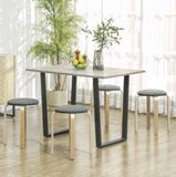 FloraGrace Set de 4 tabourets – Poufs d'assise ronds empilables – Gris