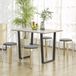 FloraGrace Set de 4 tabourets – Poufs d'assise ronds empilables – Gris