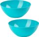Plasticforte Plat - 2x stuks - D20 x H8 cm - kunststof - blauw