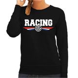 Bellatio Decorations Shoppartners Bv Racing coureur supporter sweater / trui met Nederlandse vlag zwart voor dames - race thema / race supporter XL