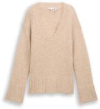 Tom Tailor - Oversized trui en laine - Maat S - sand stone beige melange