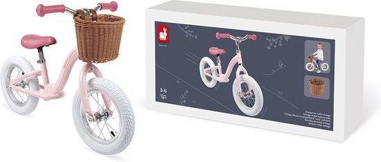 Janod Bikloon Vintage Loopfiets - Roze - Metaal - 3+ jaar