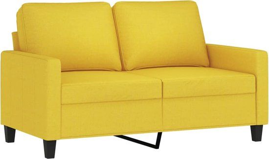 vidaXL Tweezitsbank 120 cm stof lichtgeel