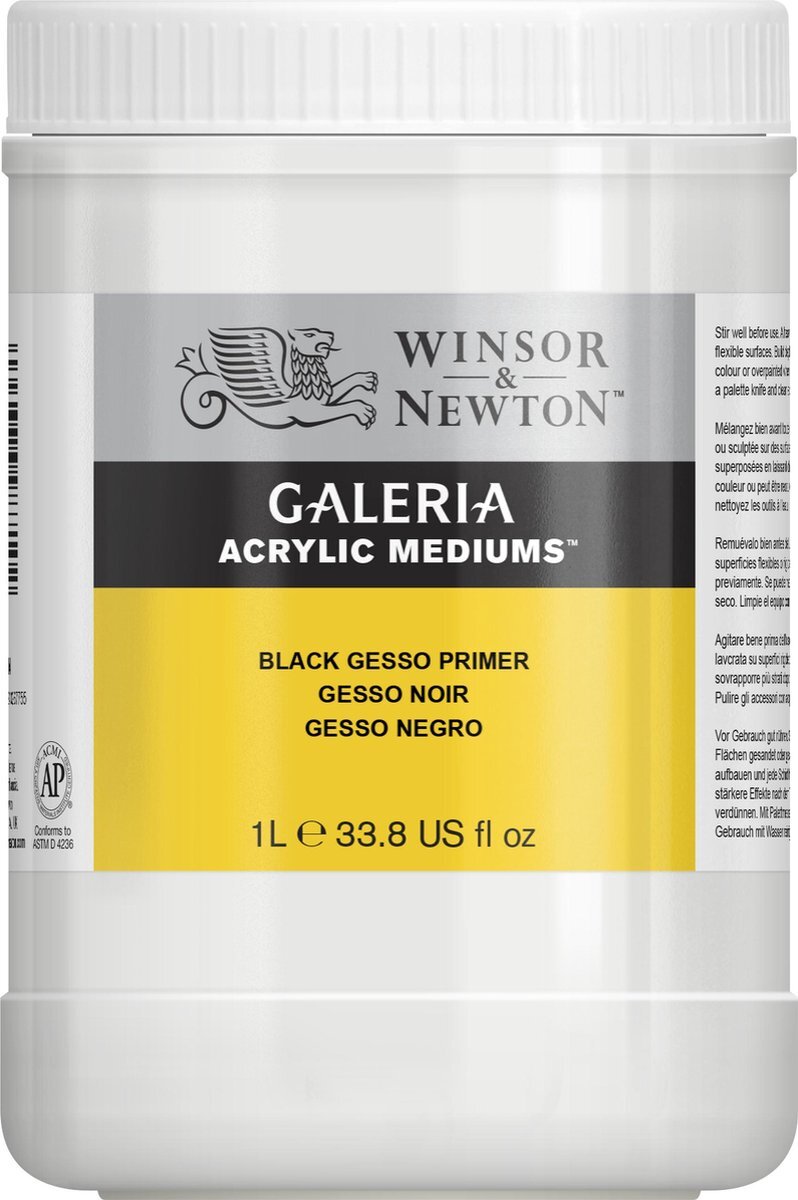 Winsor & Newton Black Gesso 1ltr.