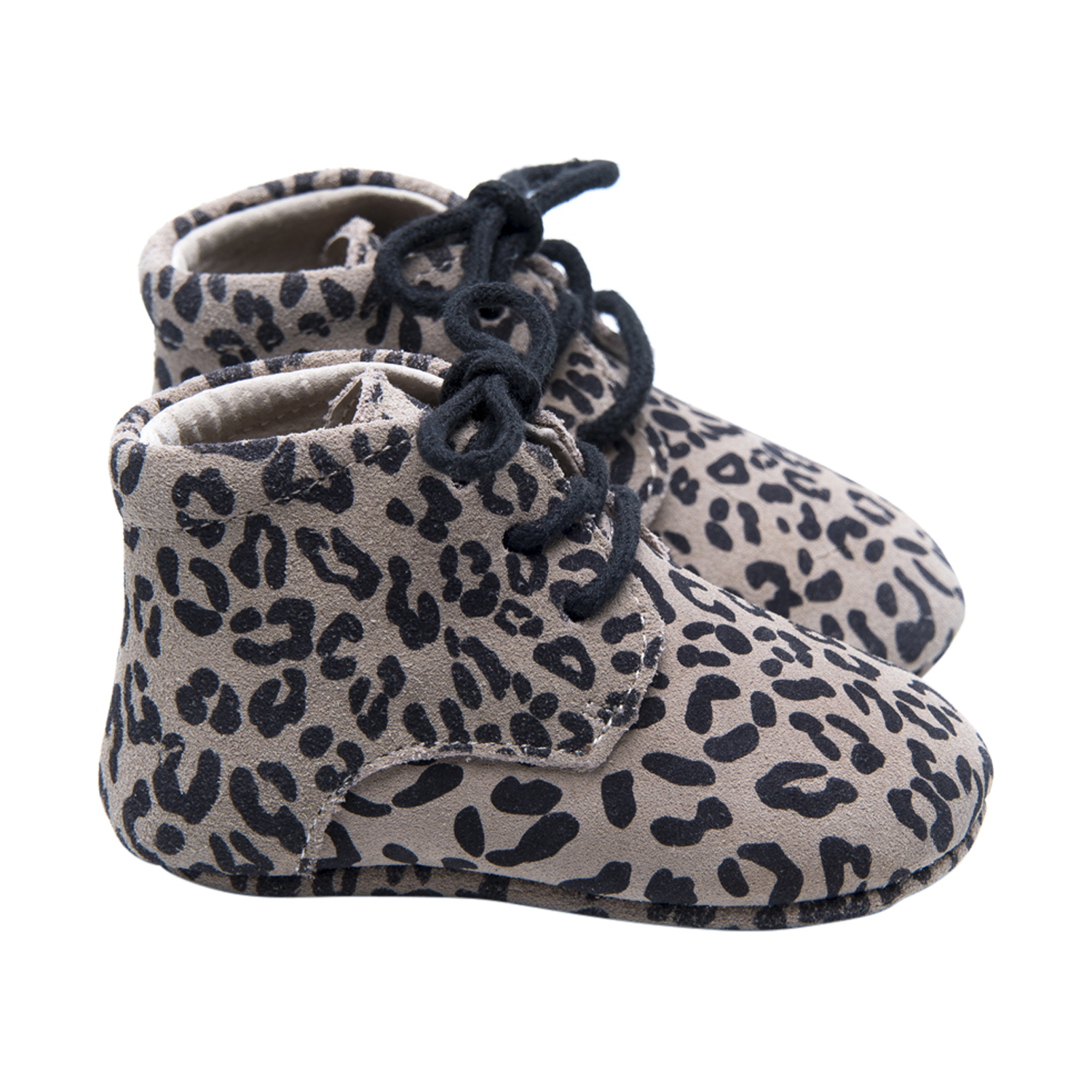 Mockies Classic Babyschoentjes Leopard Grey Mt. M grijs