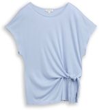 Tom Tailor - T-shirt met knoopdetail - Maat S - Kentucky Blue